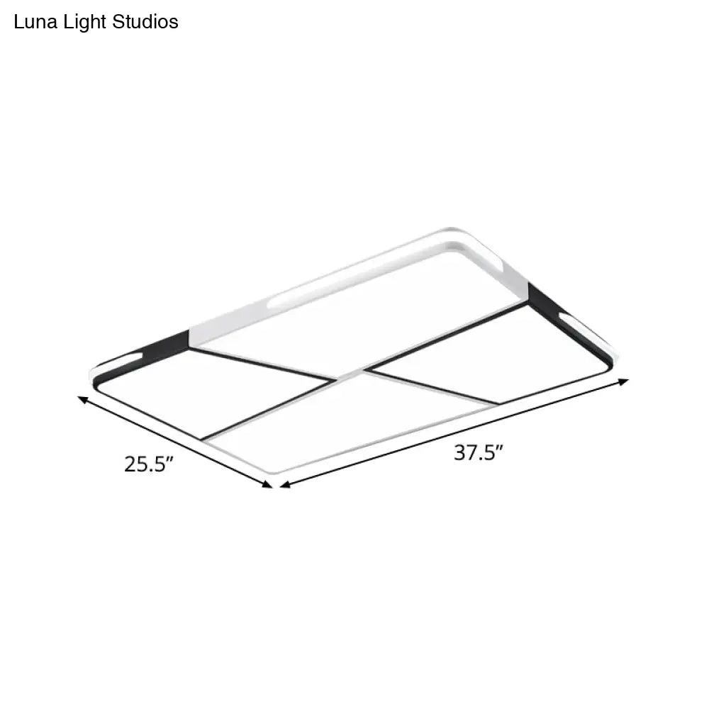 Modern Integrated Led Ceiling Light Fixture With Acrylic Shade - White Flush Mount