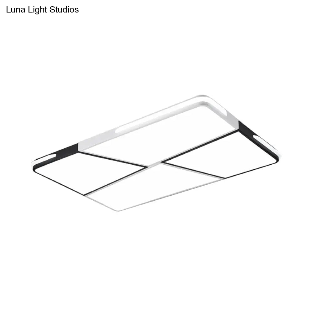 Modern Integrated Led Ceiling Light Fixture With Acrylic Shade - White Flush Mount