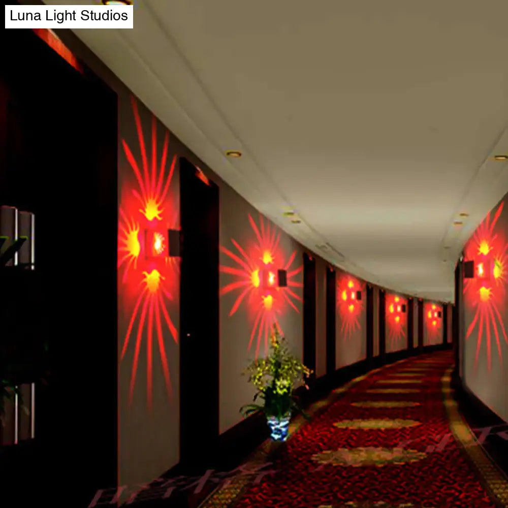 Modern Led Aluminum Flush Mount Wall Sconce With Colorful Tentacle Design For Corridor