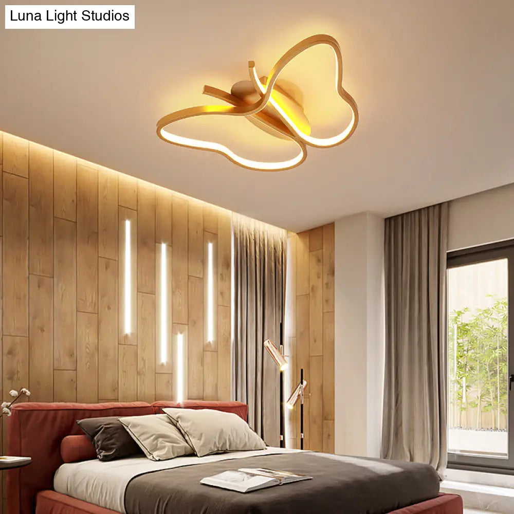 Modern Led Butterfly Ceiling Light Fixture - Close-To-Ceiling Metal Lighting