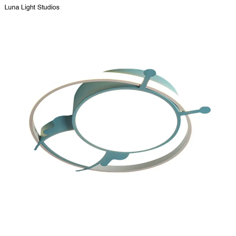 Modern Led Ceiling Lamp: Bee Design In Pink/Blue For Bedroom