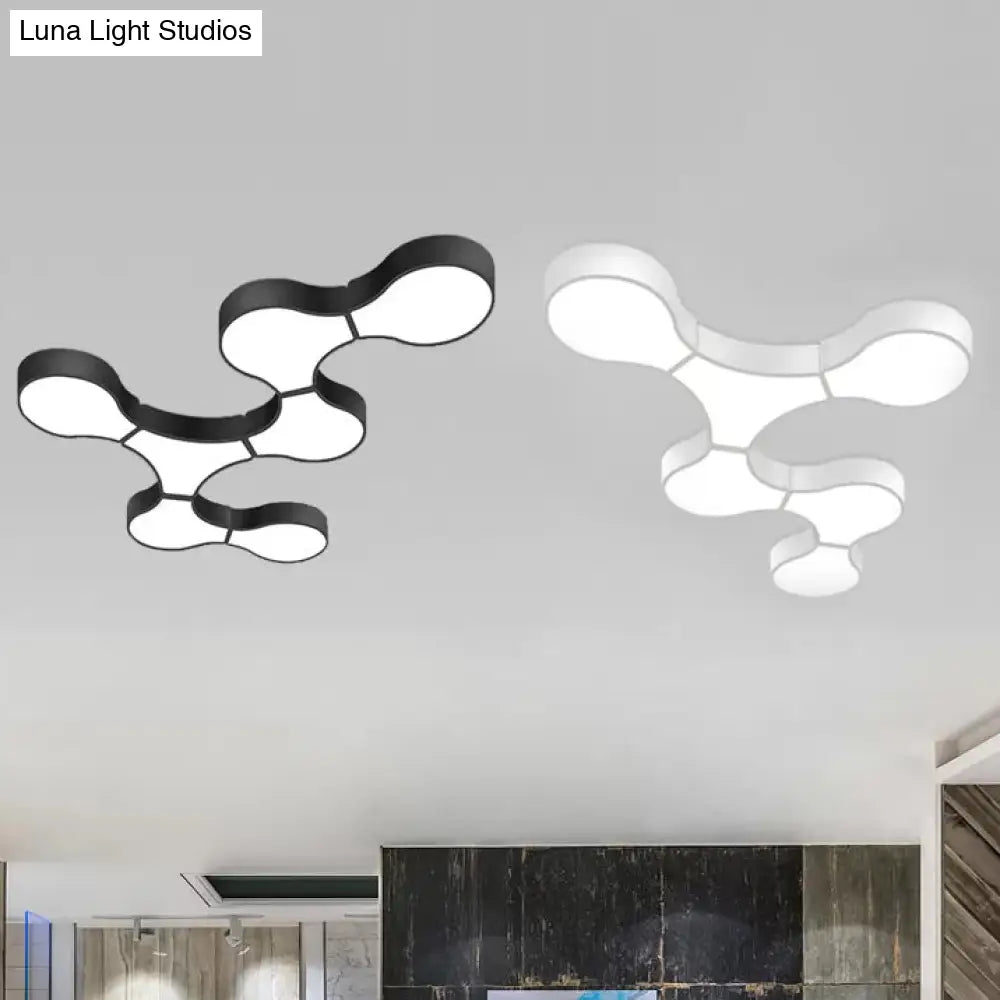 Modern Led Ceiling Lamp For Living Room - Metal & Acrylic Mount Light