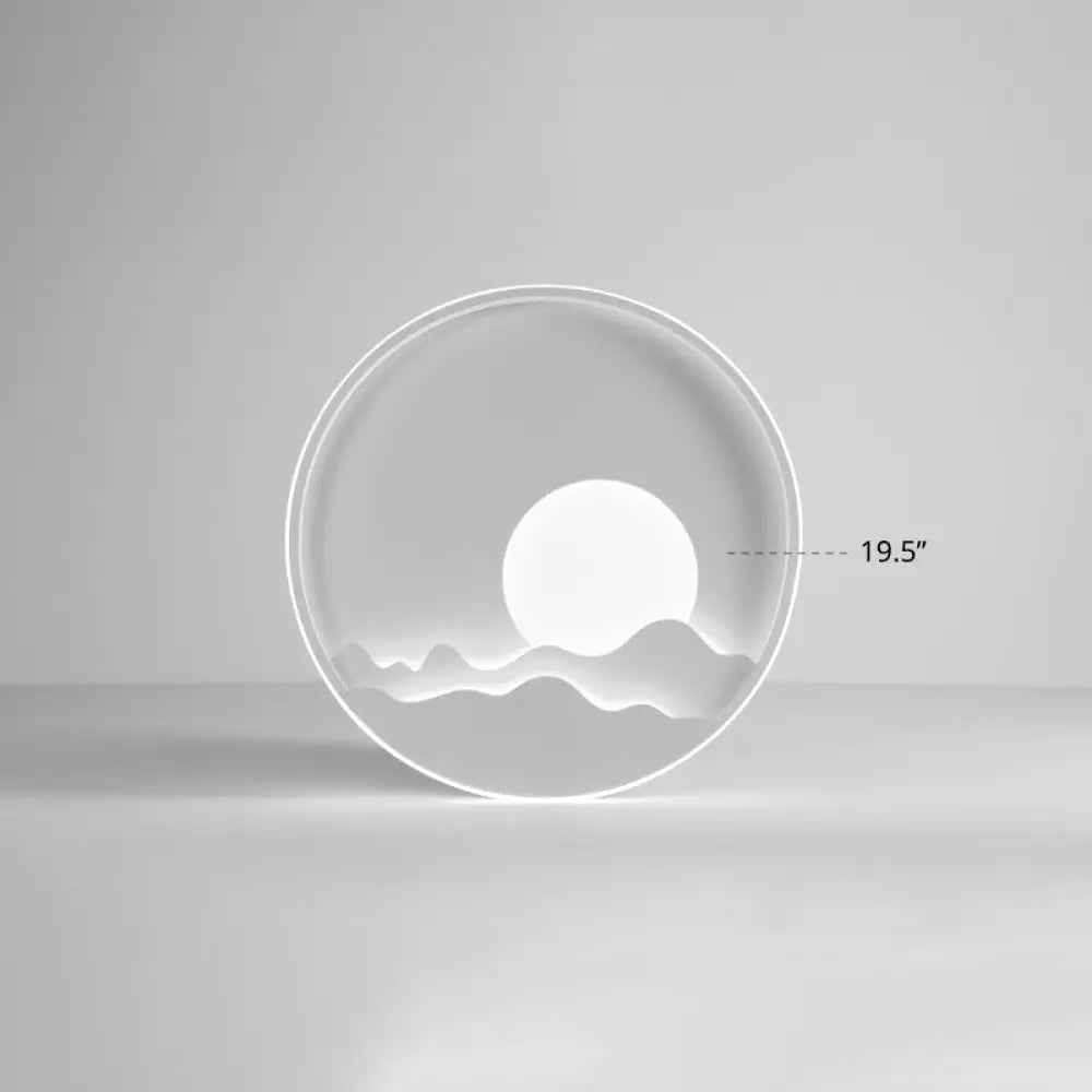 Modern Led Ceiling Light - Stylish Metal Flush Mount For Living Room White Shade / 19.5’