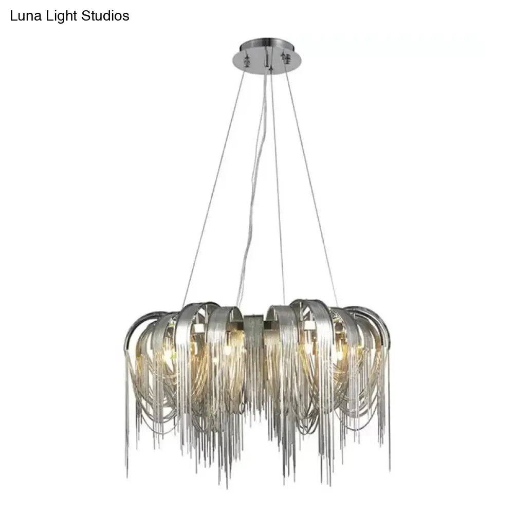 Modern Led Chandelier - Aluminum Chain Suspension Lamp For Dining Room