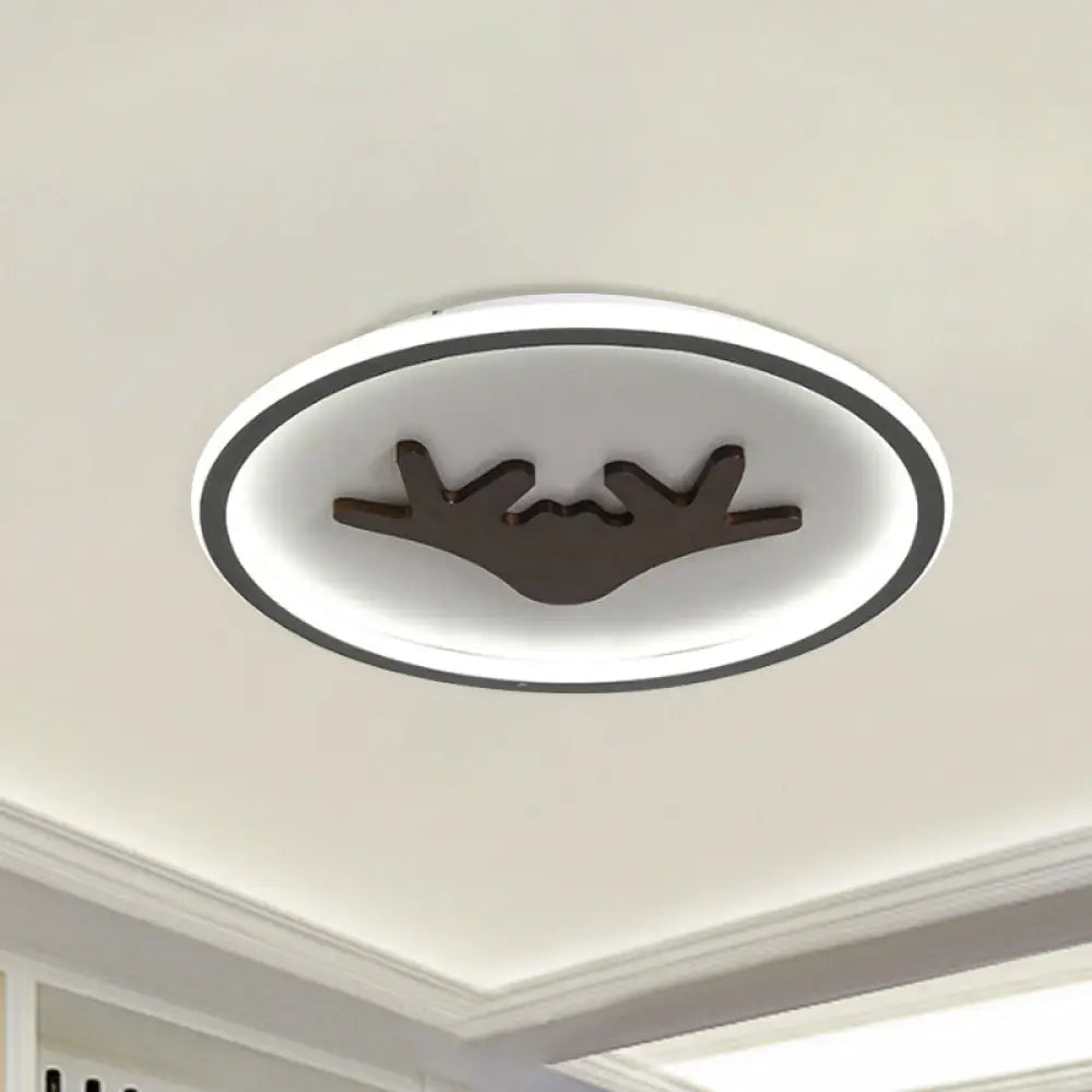 Modern Led Deer Flush Mount Acrylic Ceiling Light For Bedroom - Grey/White/Green Grey / B