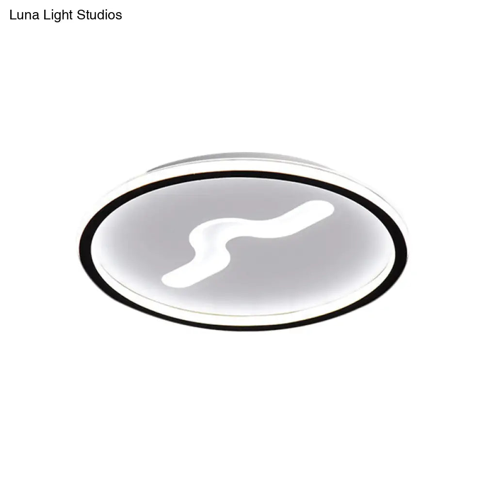 Modern Led Flush Light With Metallic Shade - Super Thin Ceiling Fixture In Black/Gold Warm/White
