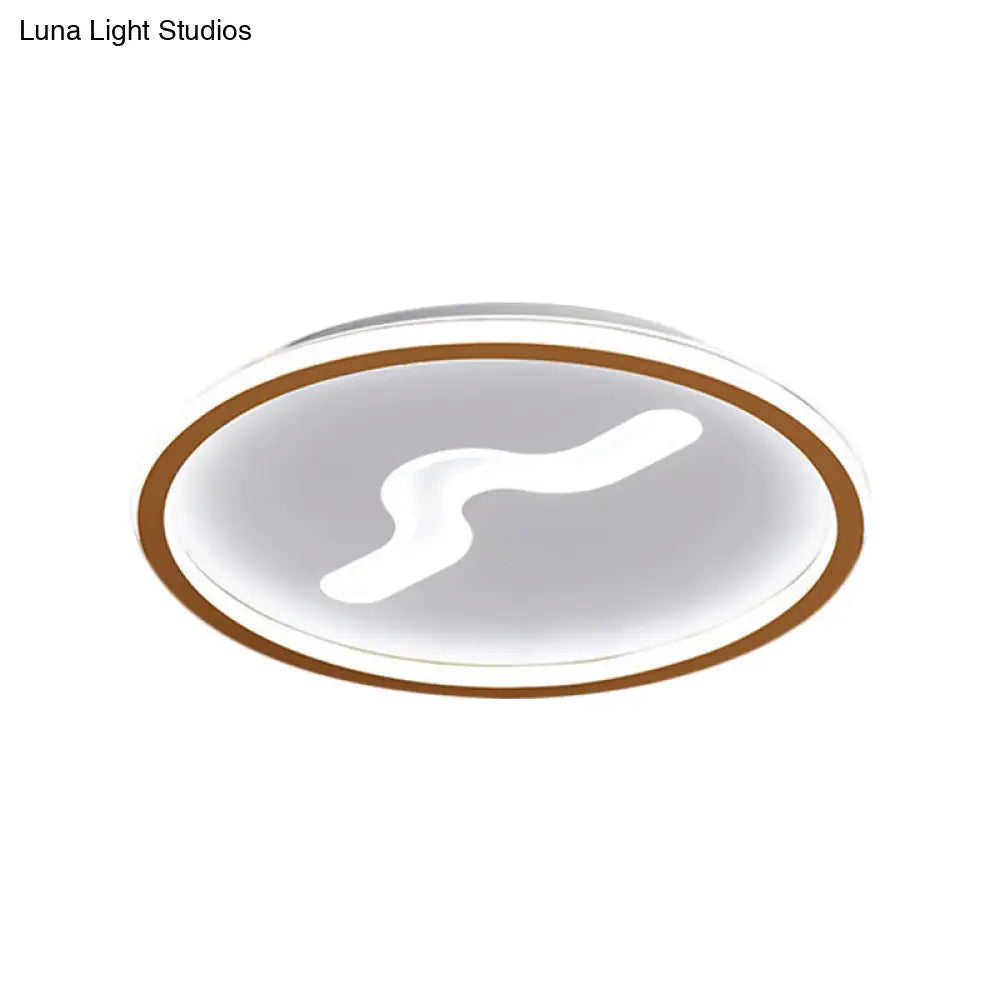 Modern Led Flush Light With Metallic Shade - Super Thin Ceiling Fixture In Black/Gold Warm/White