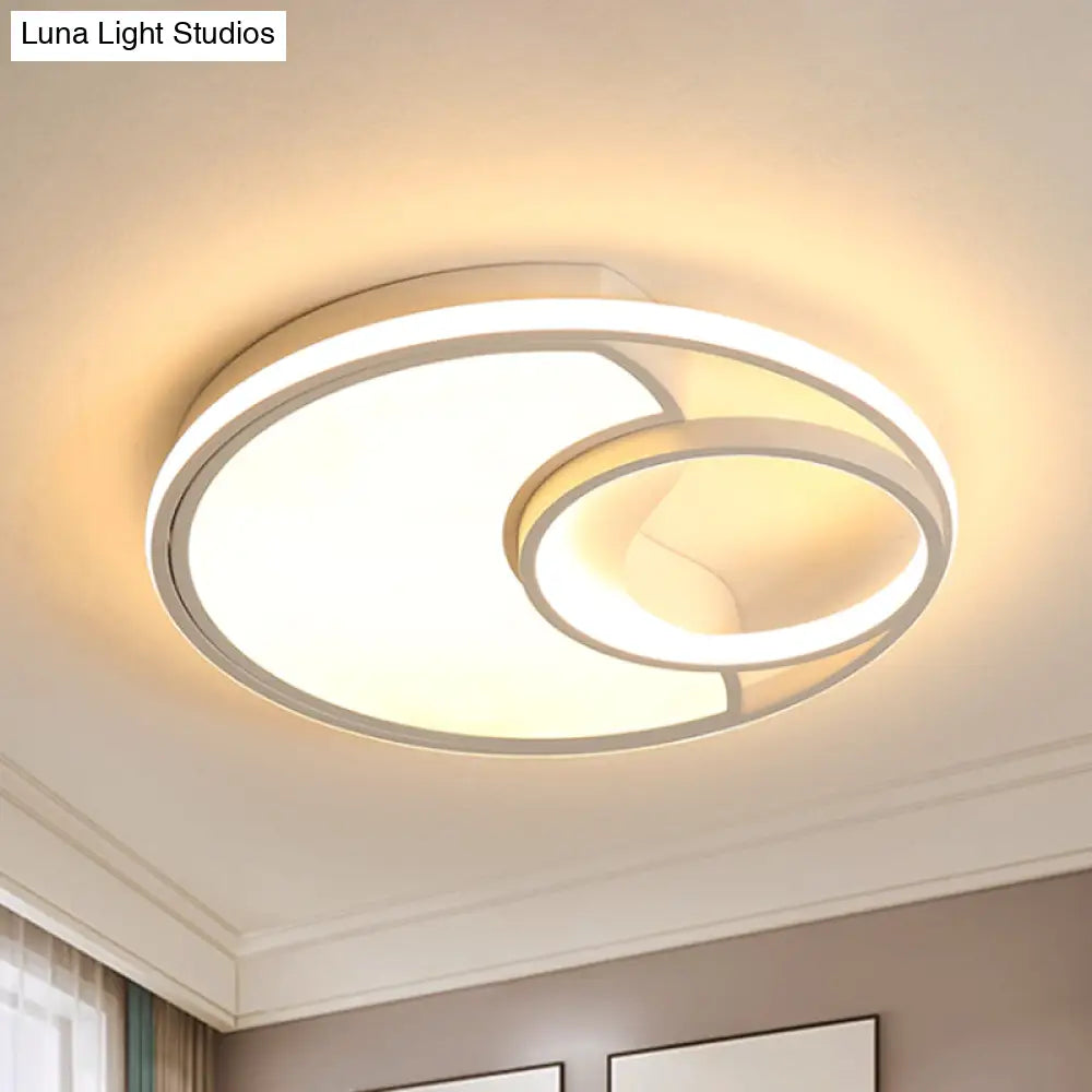Modern Led Flush Mount Ceiling Lamp For Bathroom Or Hallway - Sun Moon Design
