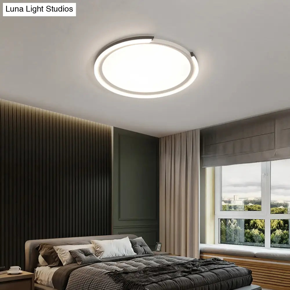 Modern Led Flush Mount Light With Extra-Thin Aluminum Frame For Bedroom Ceiling - Nordic Style