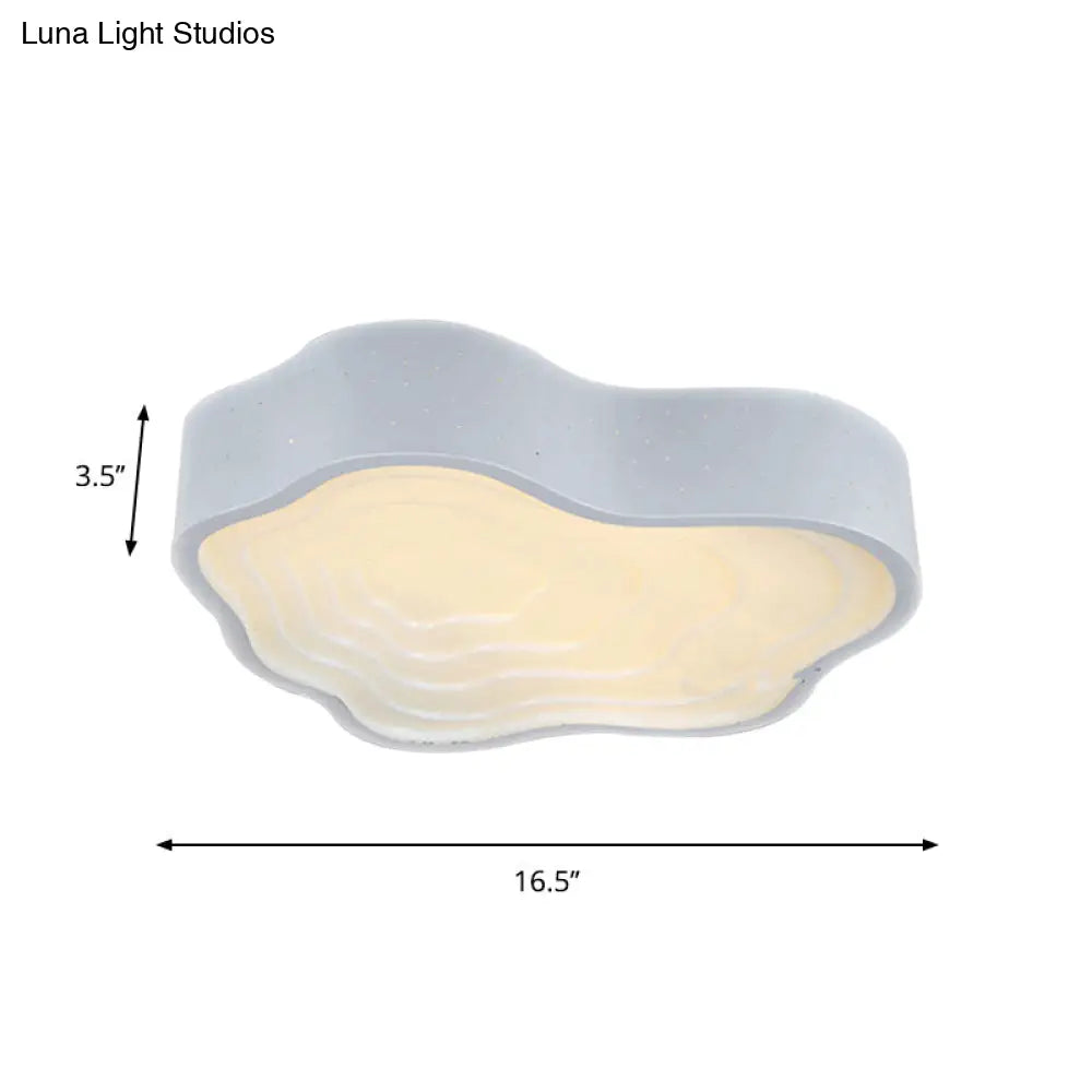 Modern Led Metal Ceiling Mounted Fixture With Cloud Shape In Warm/White Light For Bedroom