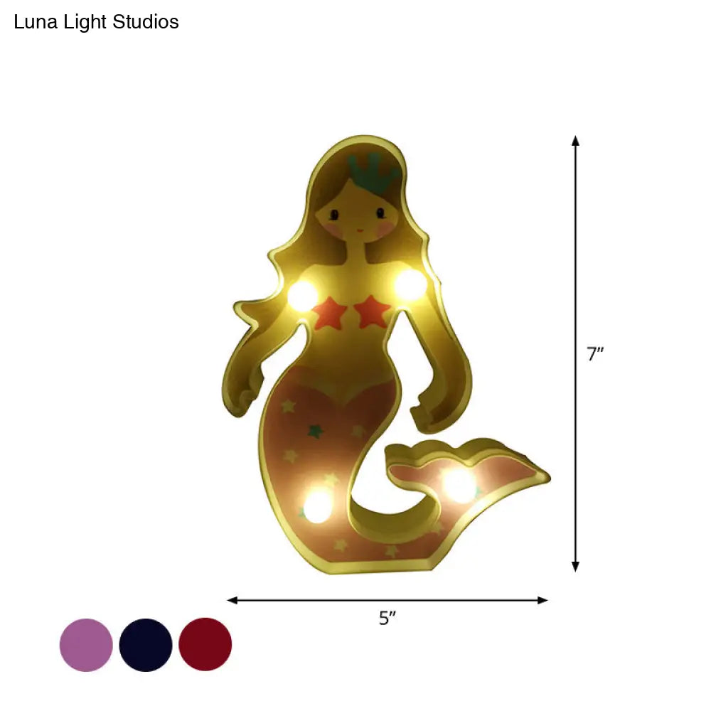 Modern Led Night Lamp For Girls Room With Funky Plastic Design