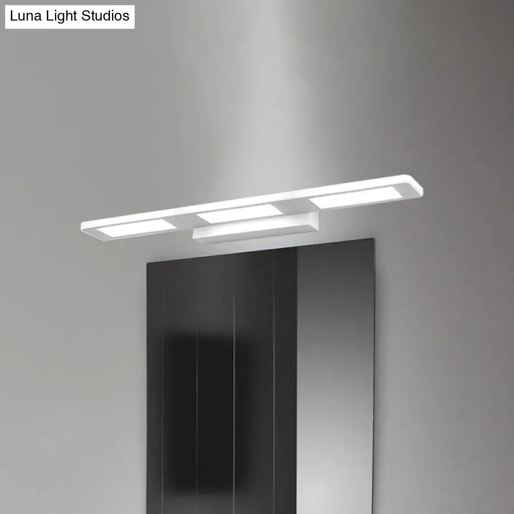 Modern Led Rectangular Acrylic Vanity Wall Light - White/Warm
