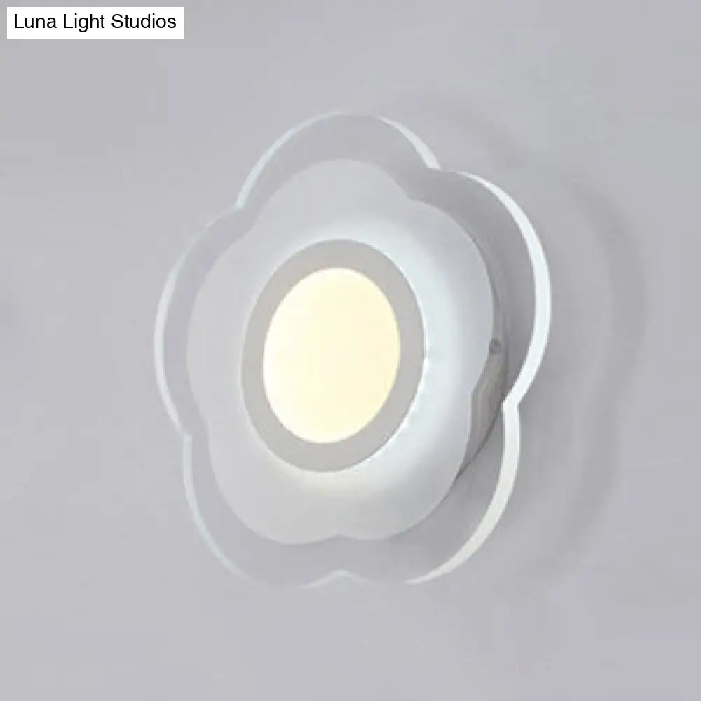 Modern Led Wall Sconce - Triangle/Round/Square Design Warm/White Light Acrylic Simplicity