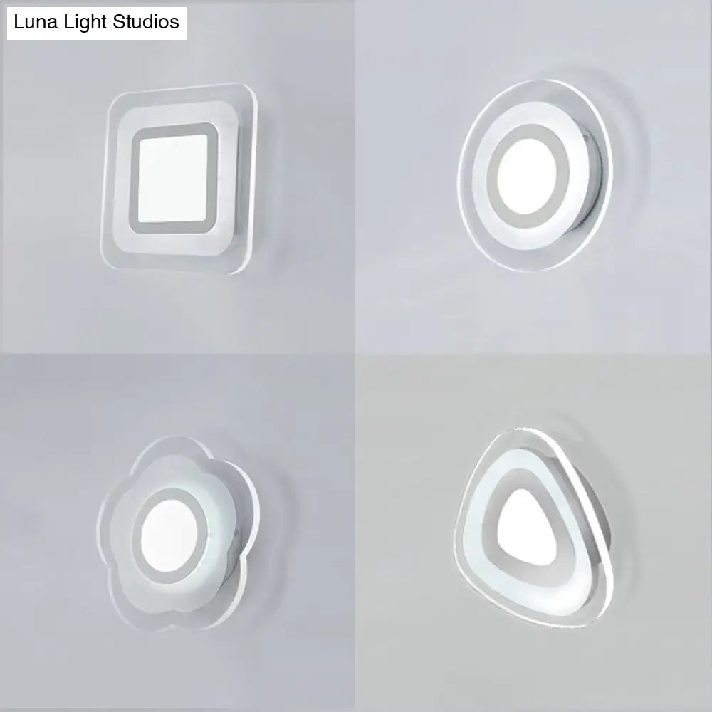 Modern Led Wall Sconce - Triangle/Round/Square Design Warm/White Light Acrylic Simplicity