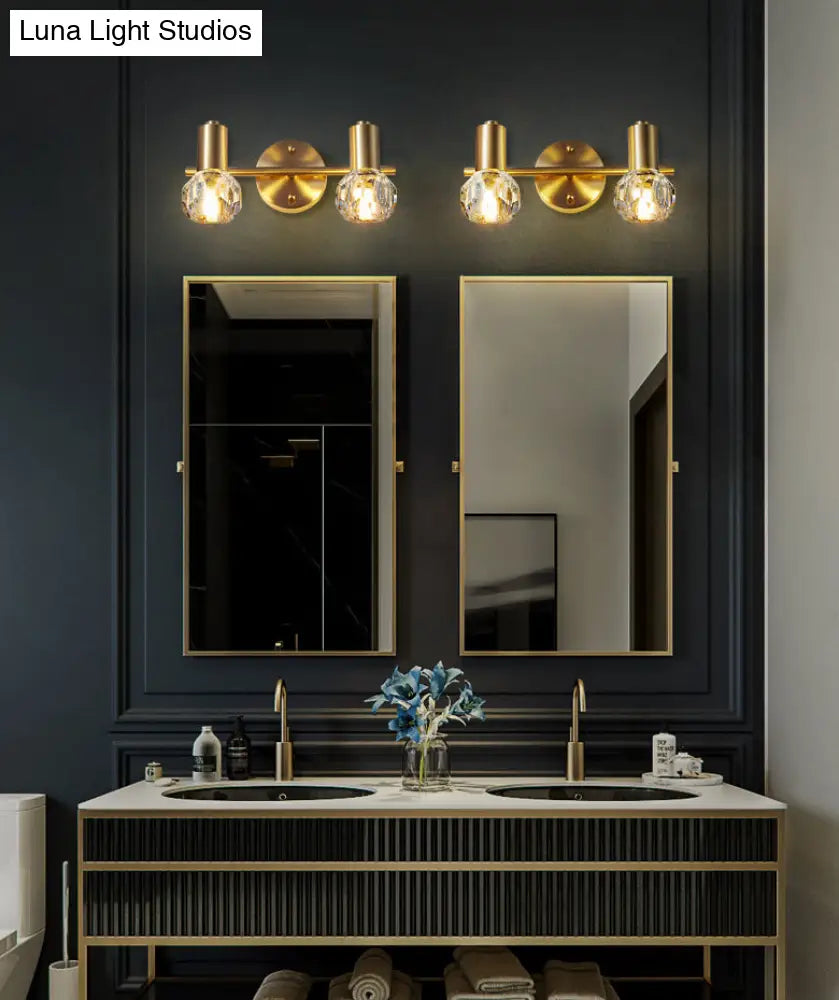 Modern Luxury Circle Vanity Wall Light Fixture - Copper Lighting