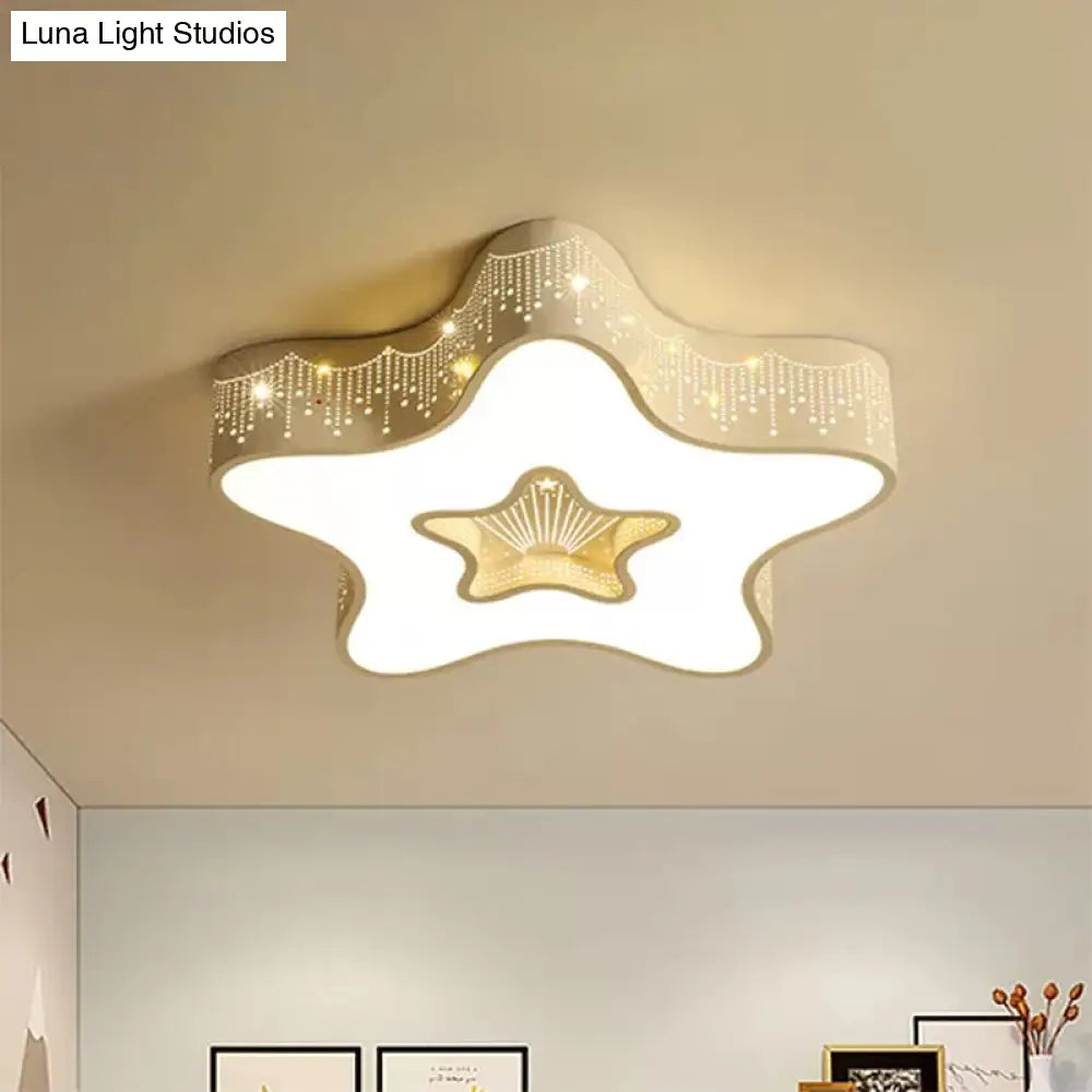 Modern Metal Acrylic Flush Mount Led Ceiling Lamp For Child Bedroom