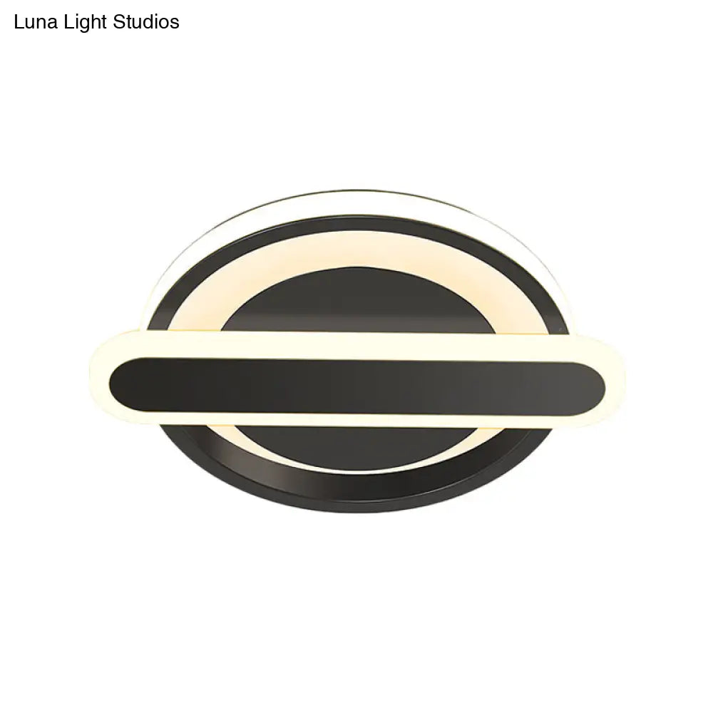 Modern Metal Black/White/Gold Led Ceiling Flushmount For Corridor - Small Circle & Oval Design