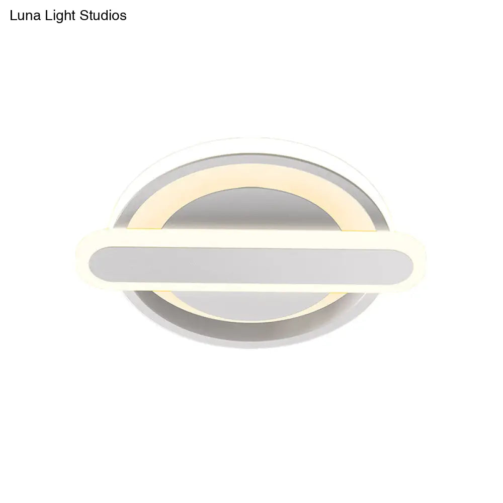 Modern Metal Black/White/Gold Led Ceiling Flushmount For Corridor - Small Circle & Oval Design