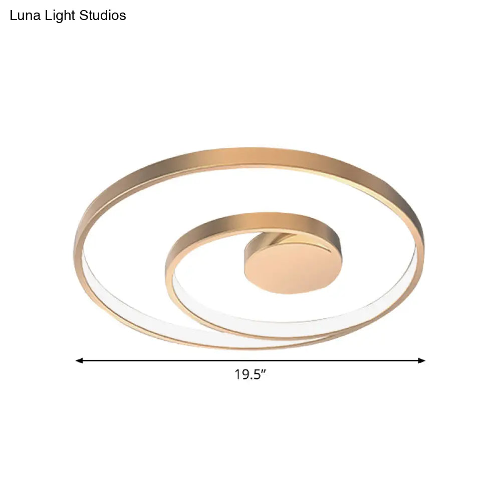 Modern Metal Flush Mount Led Gold Light For Living Room Ceiling