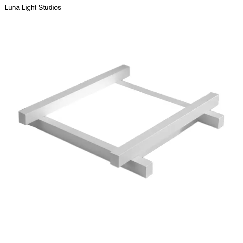 Modern Metal Led Flush Mount Lamp With Crisscross Design - Black/White 17’/21’/25’ Wide