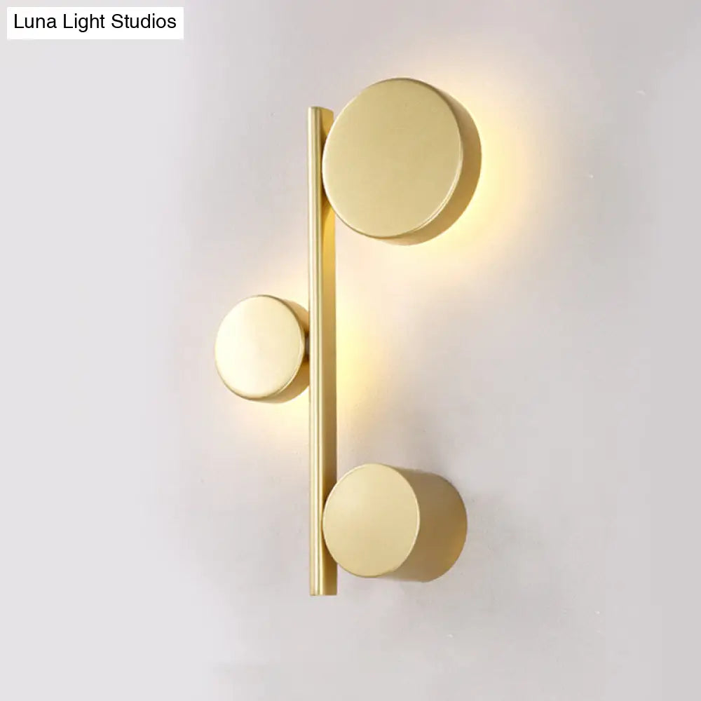 Modern Metallic Circle Wall Mount Led Lighting For Living Room