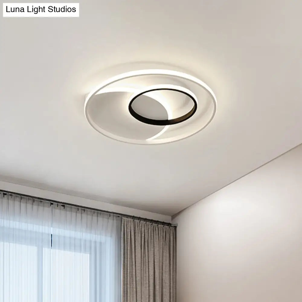 Modern Metallic Led Ceiling Light - Round 16.5’/20.5’ Wide White Flushmount