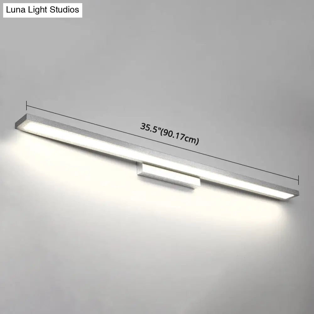 Modern Minimalist Vanity Wall Light In Aluminum With Rectangular Shape