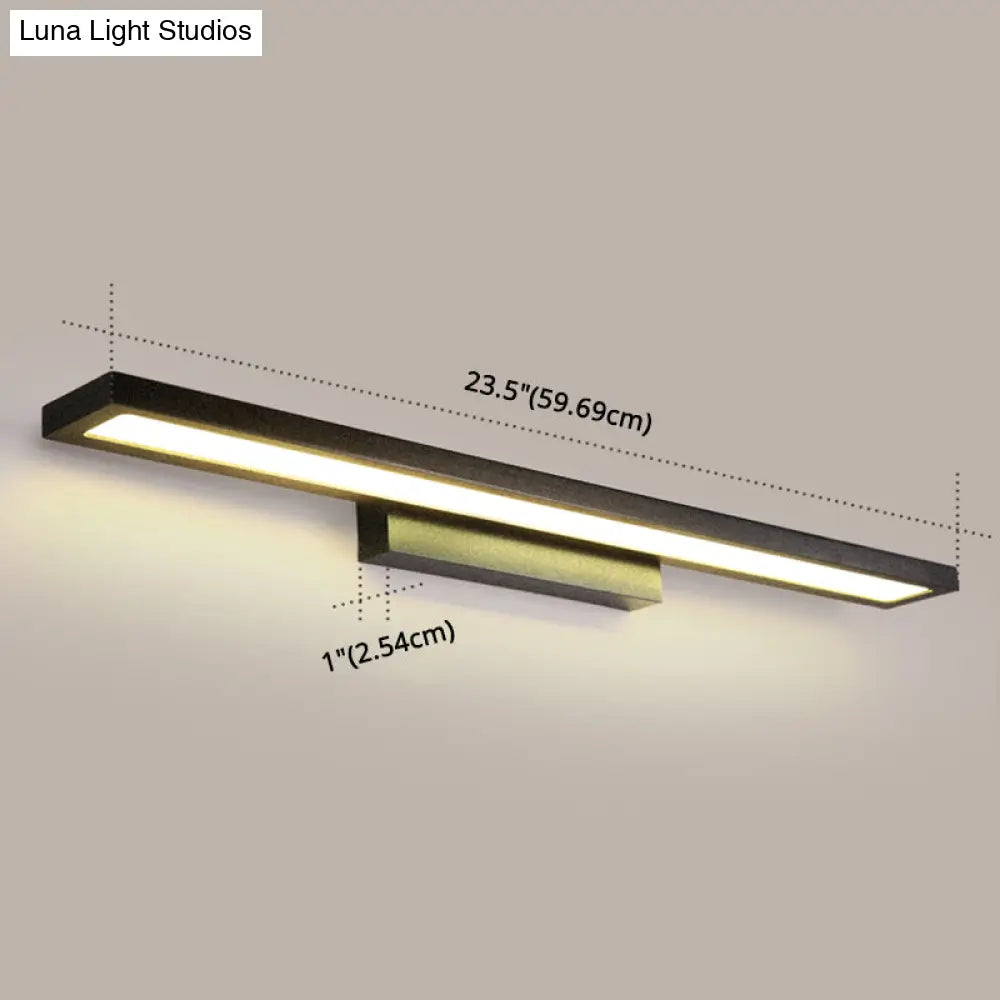 Modern Minimalist Vanity Wall Light In Aluminum With Rectangular Shape