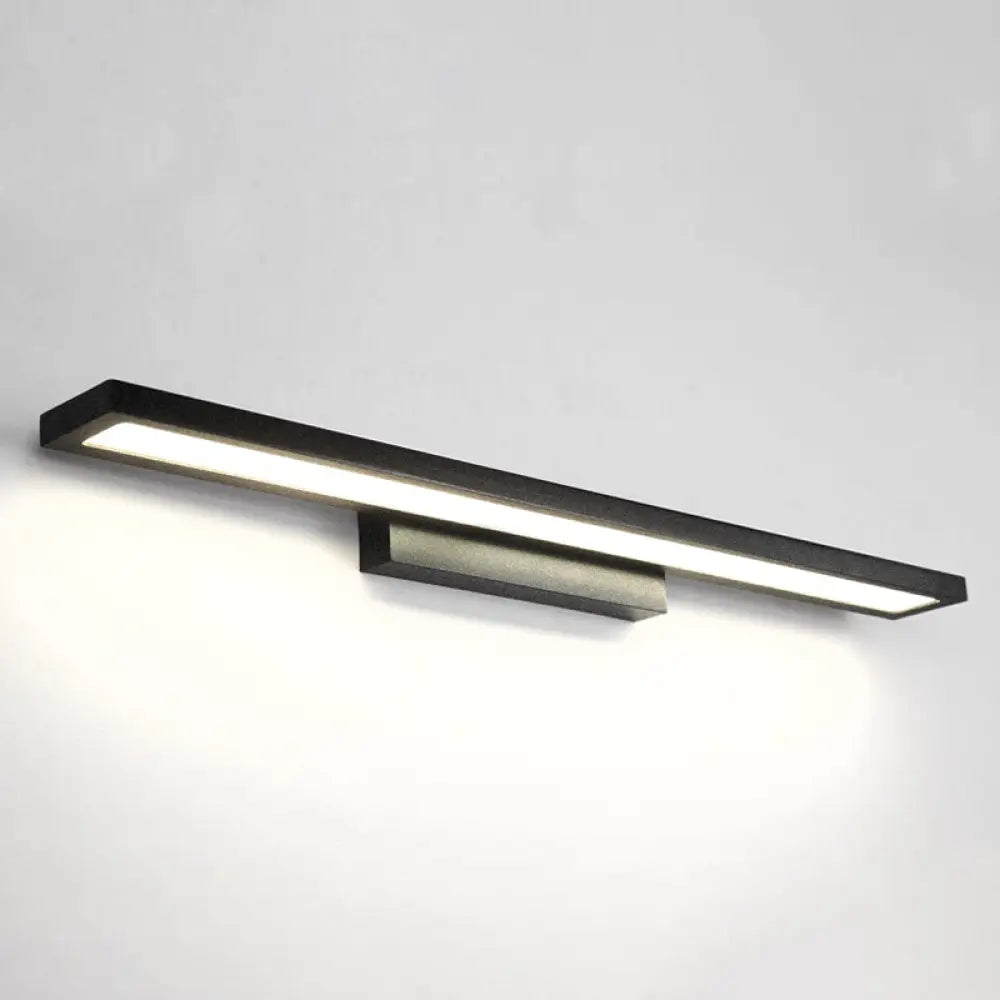Modern Minimalist Vanity Wall Light In Aluminum With Rectangular Shape Black / 23.5 White