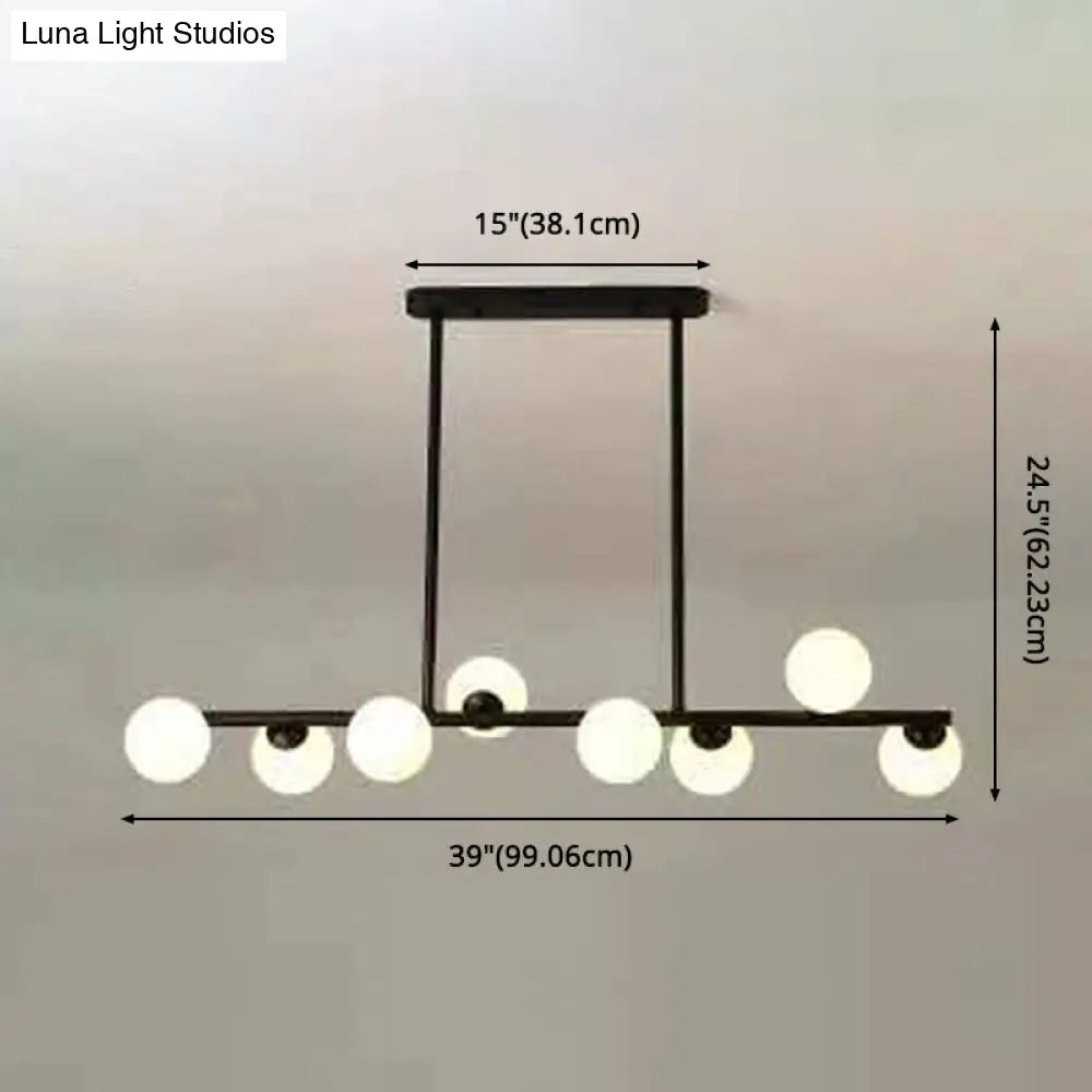 Modern Modo Chandelier With Opal Frosted Glass | Ceiling Hang Light For Sitting Room