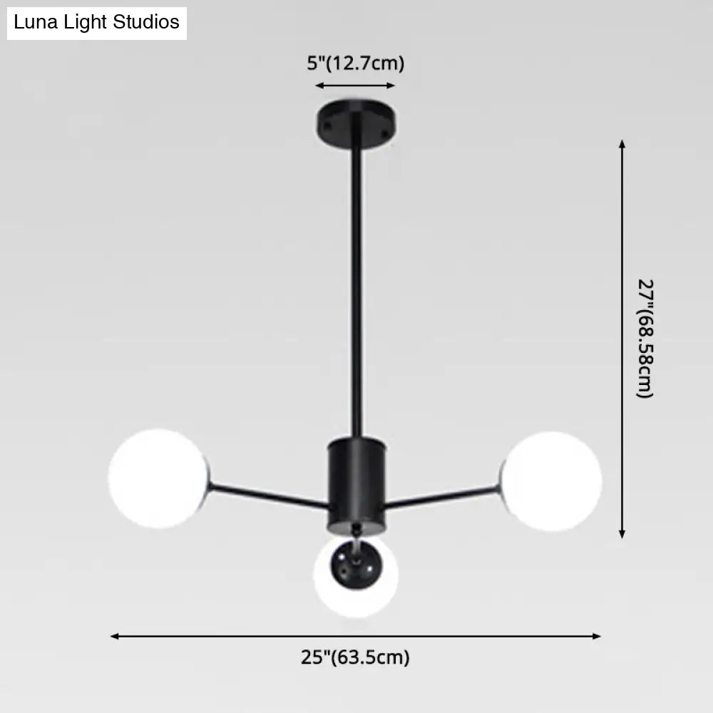 Modern Modo Chandelier With Opal Frosted Glass | Ceiling Hang Light For Sitting Room