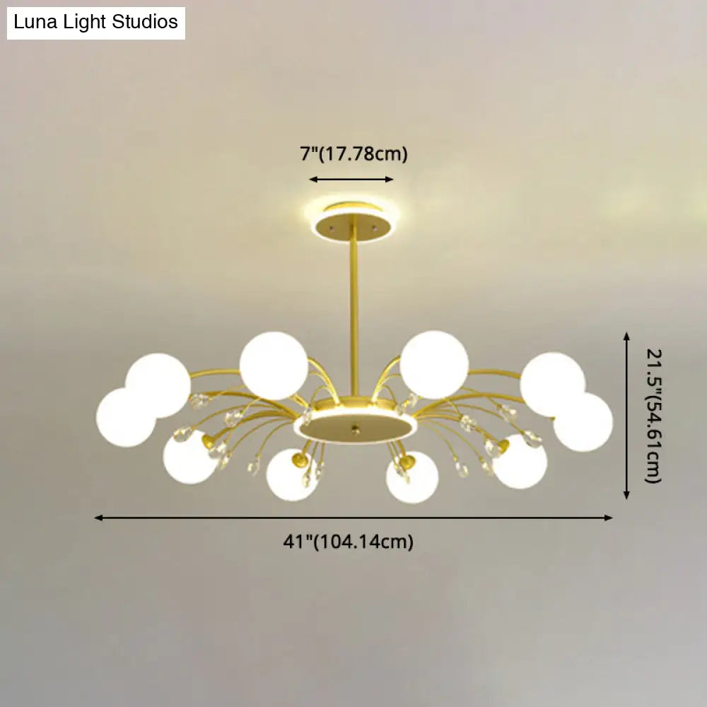 Modern Modo Chandelier With Opal Frosted Glass | Ceiling Hang Light For Sitting Room