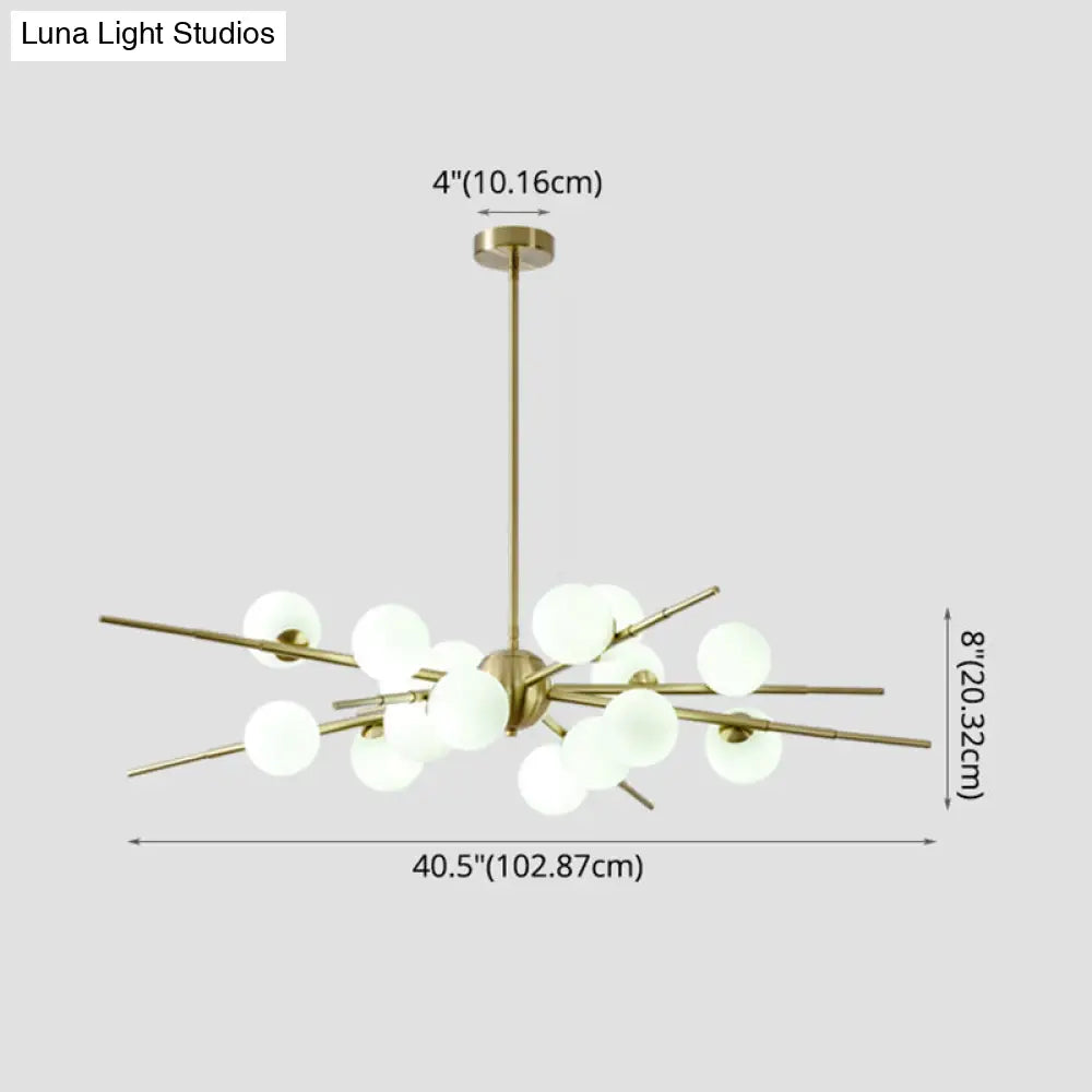 Modern Opal Glass Starburst Chandelier - Stylish Ceiling Light For Living Room