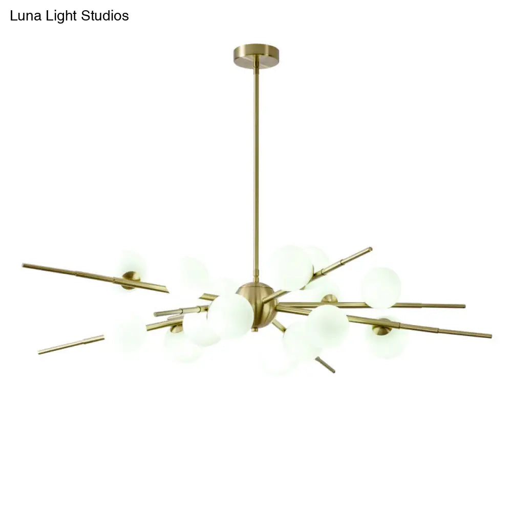 Modern Opal Glass Starburst Chandelier - Stylish Ceiling Light For Living Room