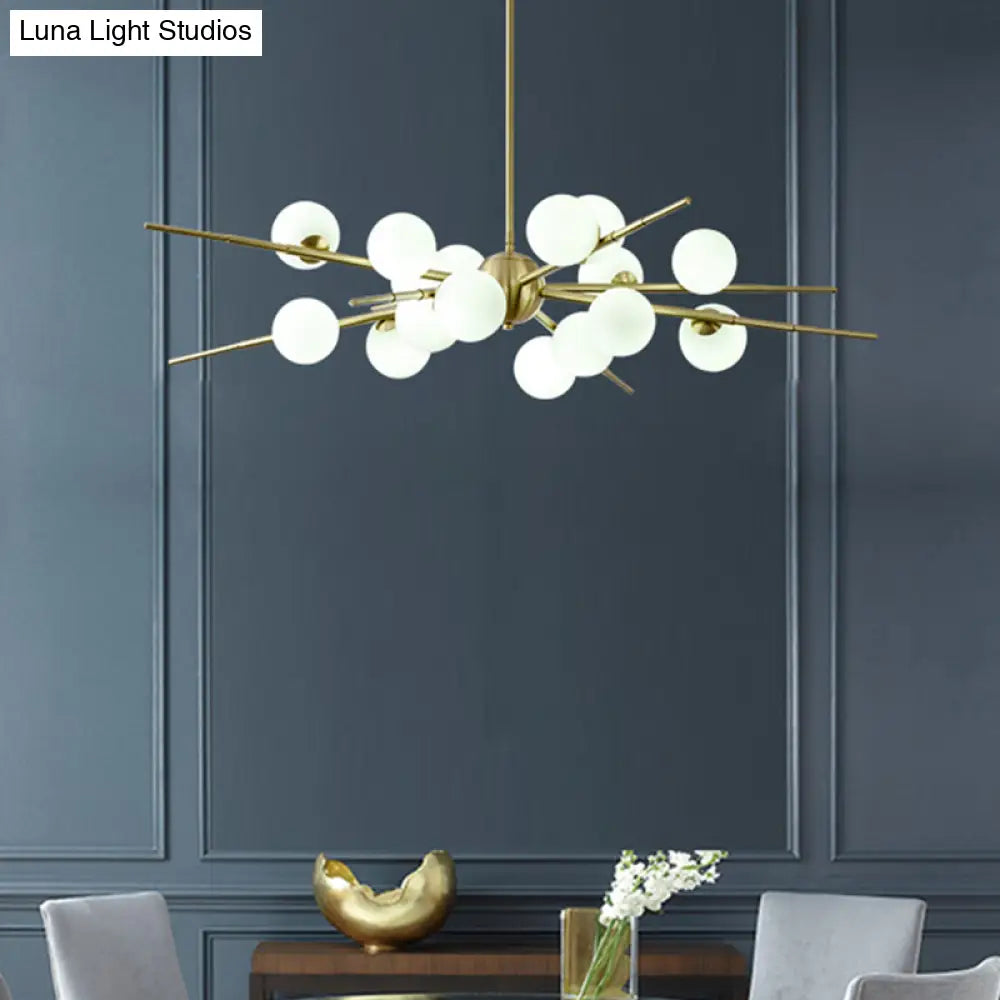 Modern Opal Glass Starburst Chandelier - Stylish Ceiling Light For Living Room