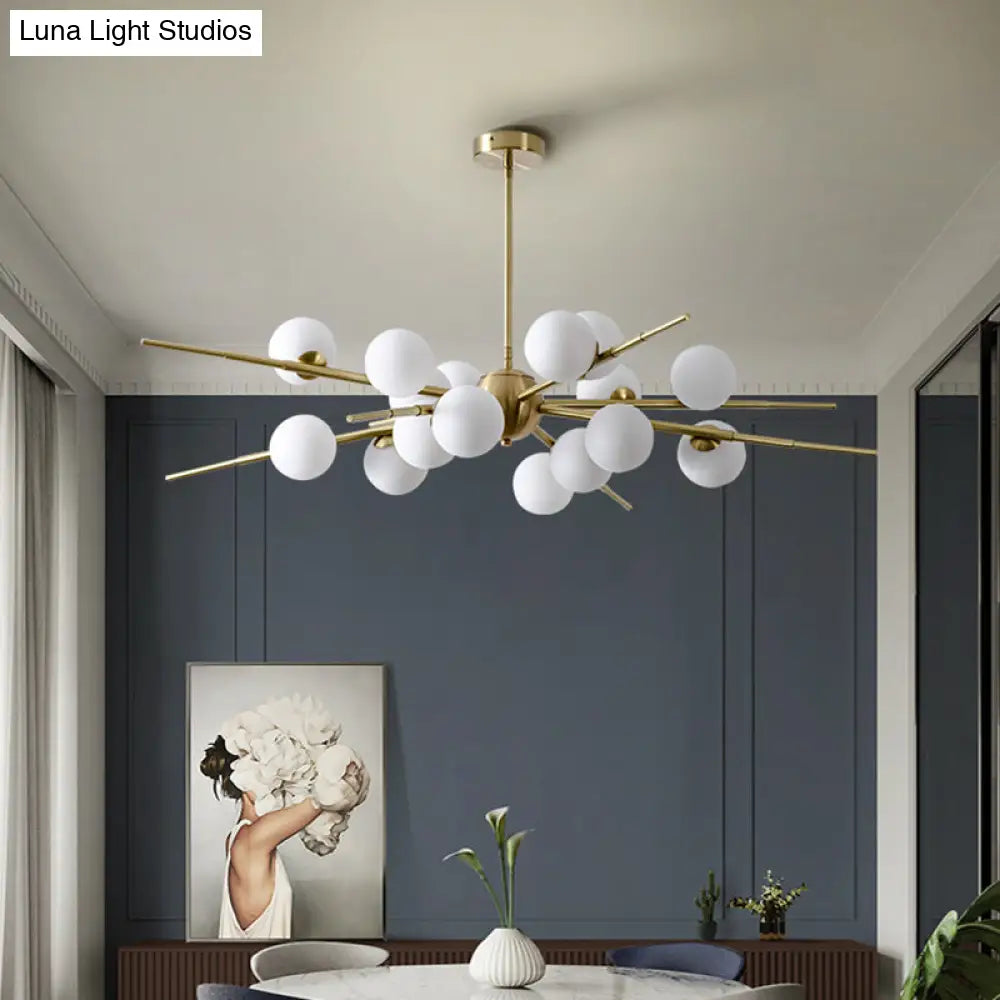 Modern Opal Glass Starburst Chandelier - Stylish Ceiling Light For Living Room