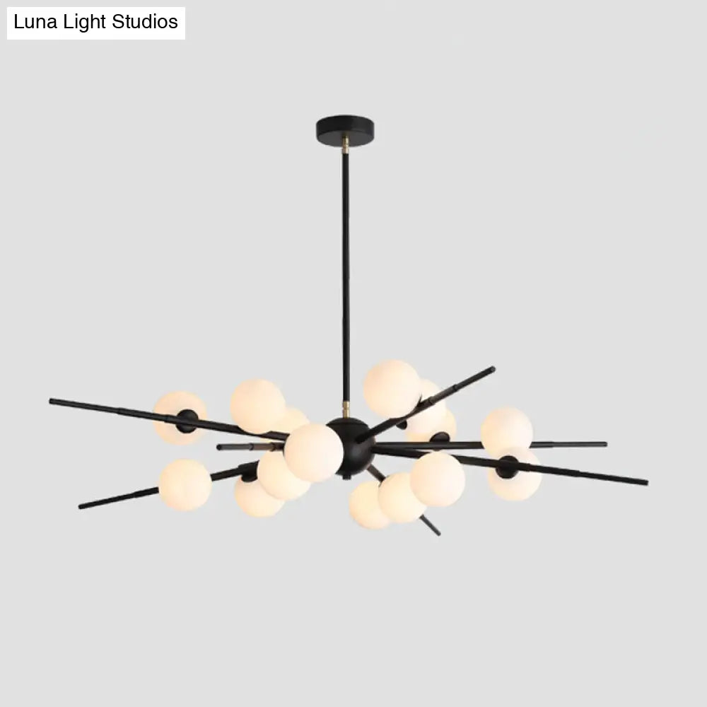 Modern Opal Glass Starburst Chandelier - Stylish Ceiling Light For Living Room