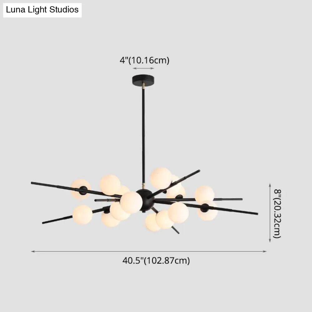 Modern Opal Glass Starburst Chandelier - Stylish Ceiling Light For Living Room