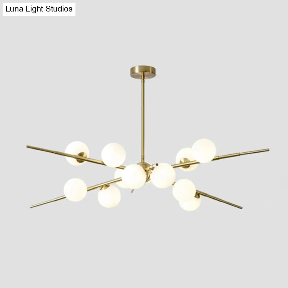 Modern Opal Glass Starburst Chandelier - Stylish Ceiling Light For Living Room
