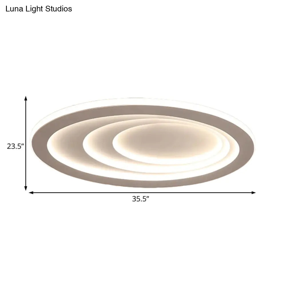Modern Oval Living Room Ceiling Lamp - Acrylic Led Flush Mount Adjustable Width