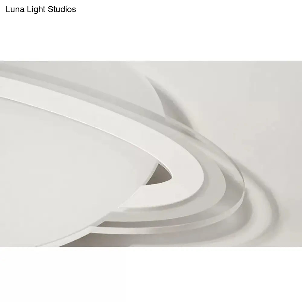 Modern Planet Shaped Ceiling Mount Light In White For Boys Bedroom