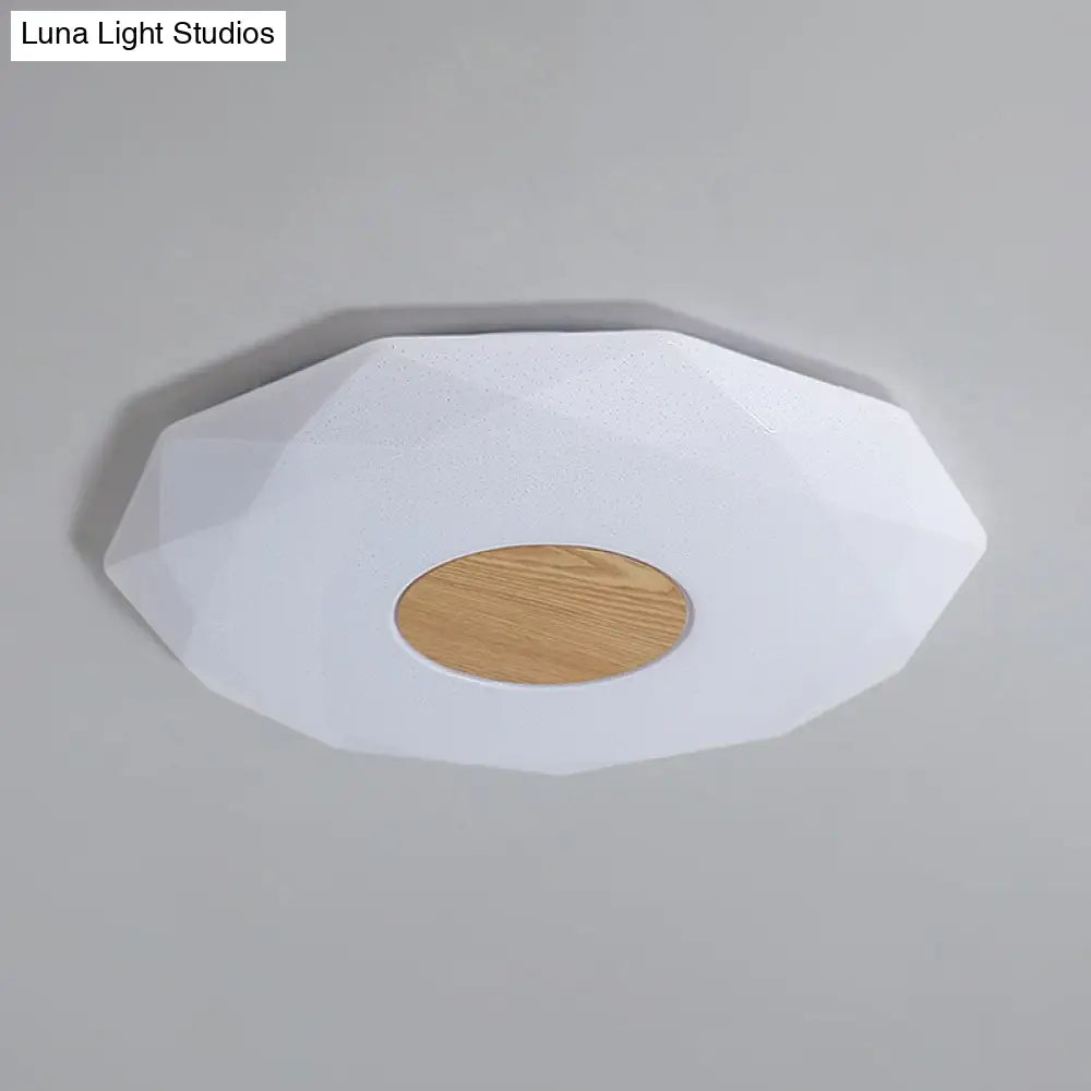 Modern Polygon Acrylic Flush Mount Led Ceiling - 14.5’/18.5’/22.5’ Width Warm/White Light Option