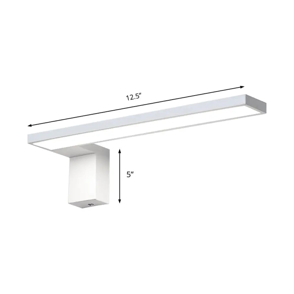 Modern Rectangular Led Wall Mount Light - Acrylic White/Black Bedside Fixture In Warm/White
