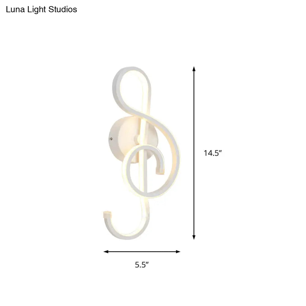 Modern Rhythm Shaped Bedroom Wall Sconce With Acrylic Led - Black/White Mount As Lamp Choose