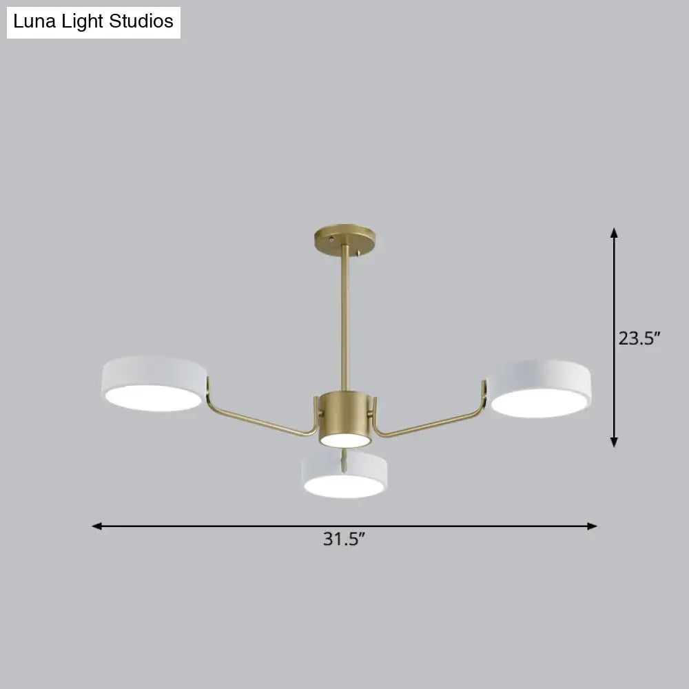 Modern Round Led Chandelier - Minimalistic Acrylic Living Room Hanging Lamp