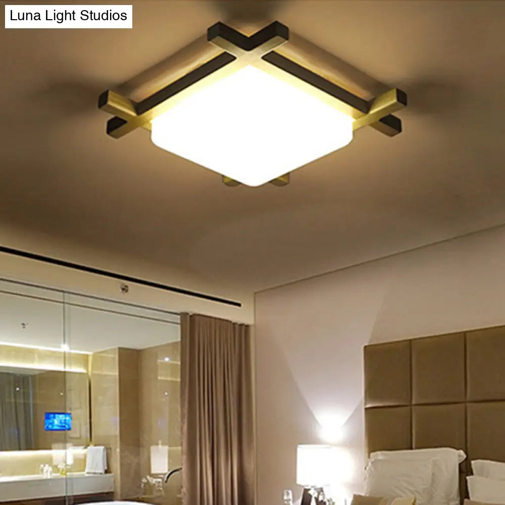 Modern Square Flush Mount Ceiling Light – Stylish Acrylic Fixture For Living Room