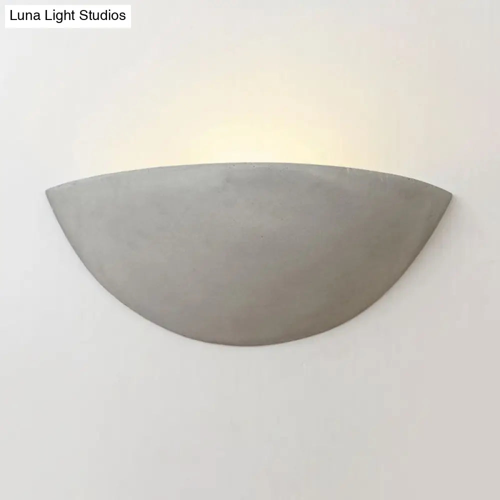 Modern Style Grey Cement Bowl/Cylinder Shade Wall Light - 1-Light Bathroom Fixture