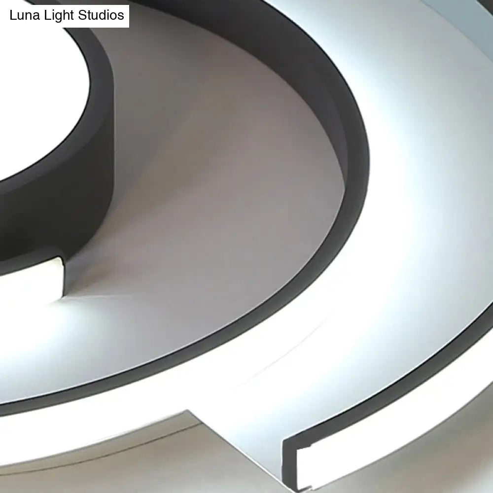 Modern Swirl Led Ceiling Lamp For Energy - Saving Study Room Lighting