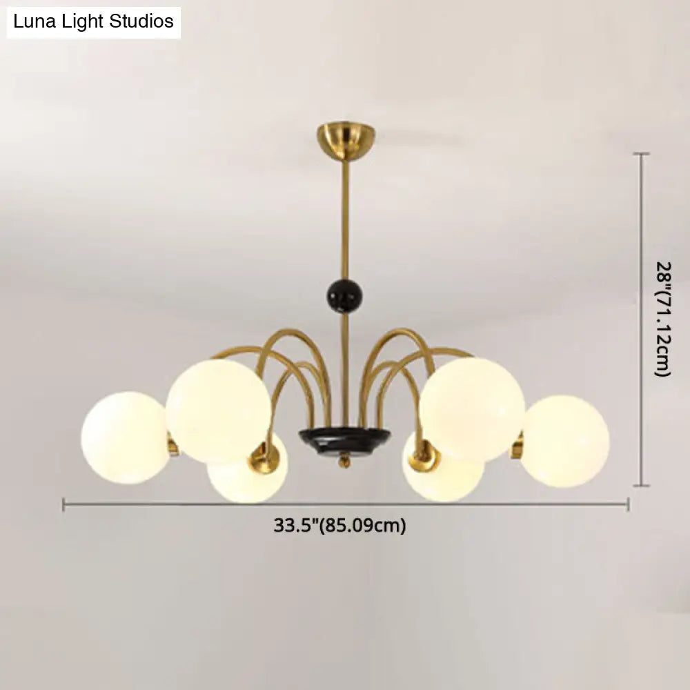Modern White Glass Chandelier For Bedroom Lighting