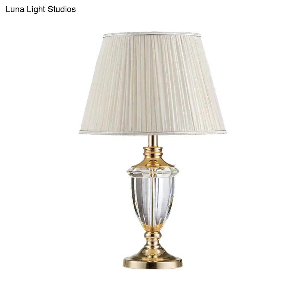 Modern White Head Study Task Lamp With Fabric Shade - Perfect Book Reading Light